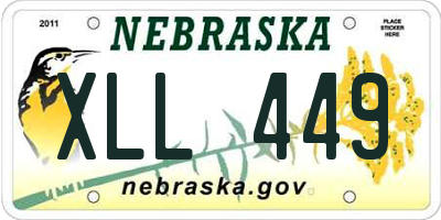 NE license plate XLL449