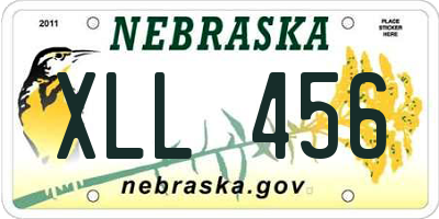 NE license plate XLL456