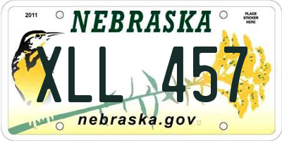 NE license plate XLL457