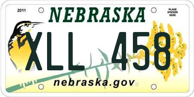 NE license plate XLL458