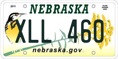 NE license plate XLL460