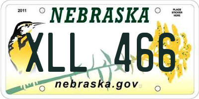 NE license plate XLL466