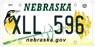 NE license plate XLL596