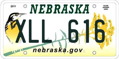 NE license plate XLL616