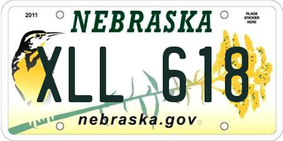 NE license plate XLL618
