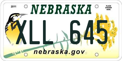 NE license plate XLL645