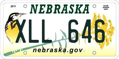 NE license plate XLL646
