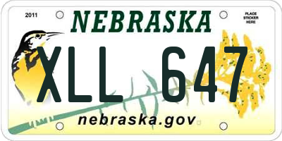 NE license plate XLL647