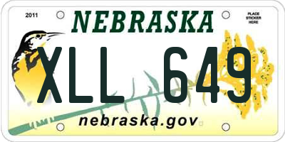 NE license plate XLL649