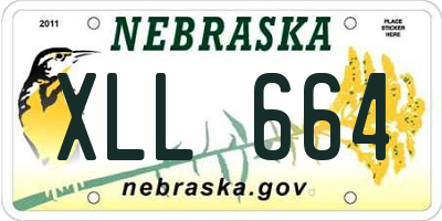 NE license plate XLL664