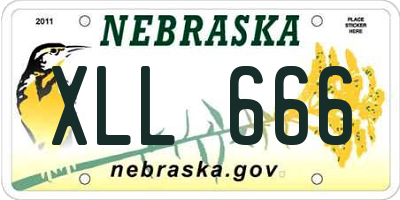 NE license plate XLL666