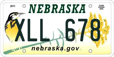 NE license plate XLL678