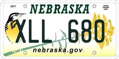 NE license plate XLL680