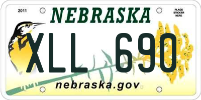 NE license plate XLL690