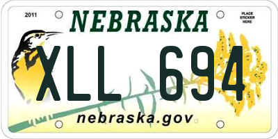 NE license plate XLL694