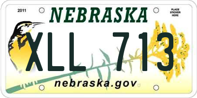 NE license plate XLL713