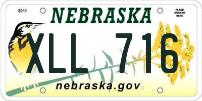 NE license plate XLL716