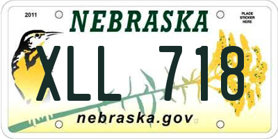 NE license plate XLL718
