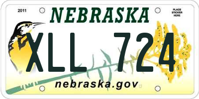 NE license plate XLL724