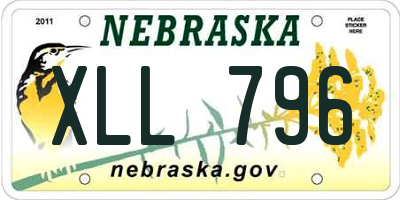NE license plate XLL796