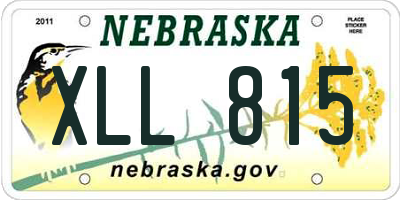 NE license plate XLL815