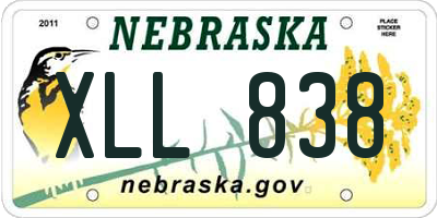 NE license plate XLL838