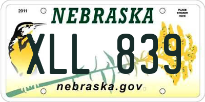 NE license plate XLL839