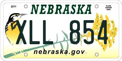 NE license plate XLL854