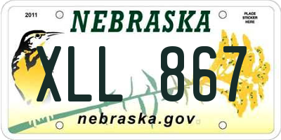 NE license plate XLL867