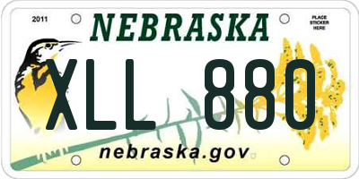 NE license plate XLL880