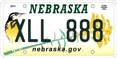 NE license plate XLL888