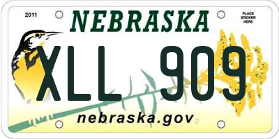 NE license plate XLL909