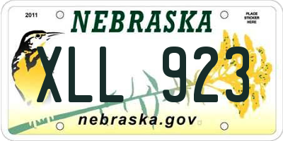 NE license plate XLL923