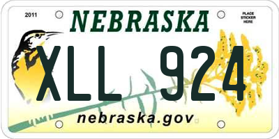 NE license plate XLL924