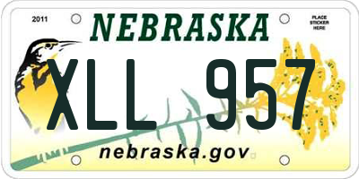 NE license plate XLL957