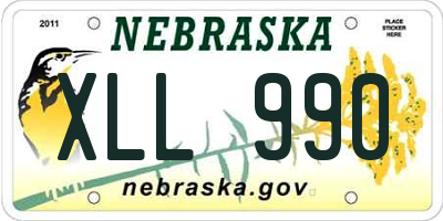 NE license plate XLL990