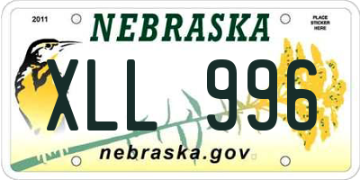 NE license plate XLL996