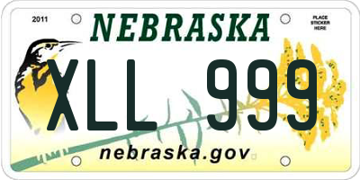 NE license plate XLL999