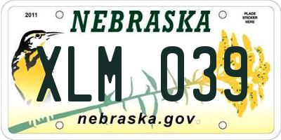 NE license plate XLM039