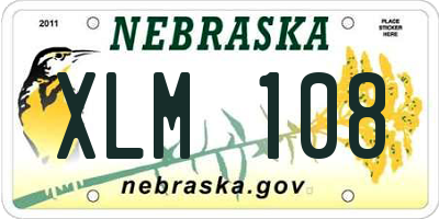 NE license plate XLM108