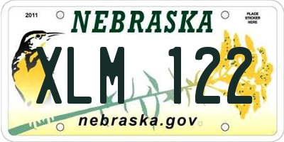 NE license plate XLM122