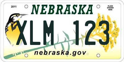 NE license plate XLM123