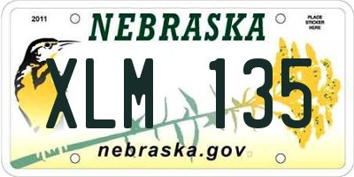 NE license plate XLM135
