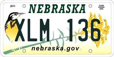 NE license plate XLM136