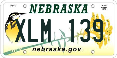 NE license plate XLM139