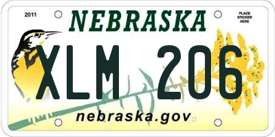 NE license plate XLM206