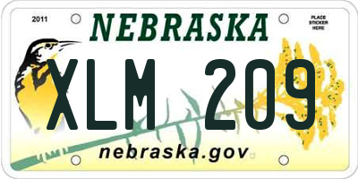 NE license plate XLM209