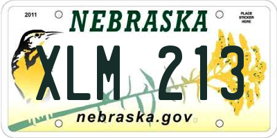 NE license plate XLM213