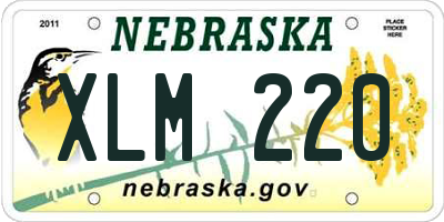 NE license plate XLM220