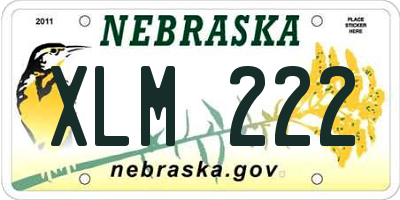 NE license plate XLM222